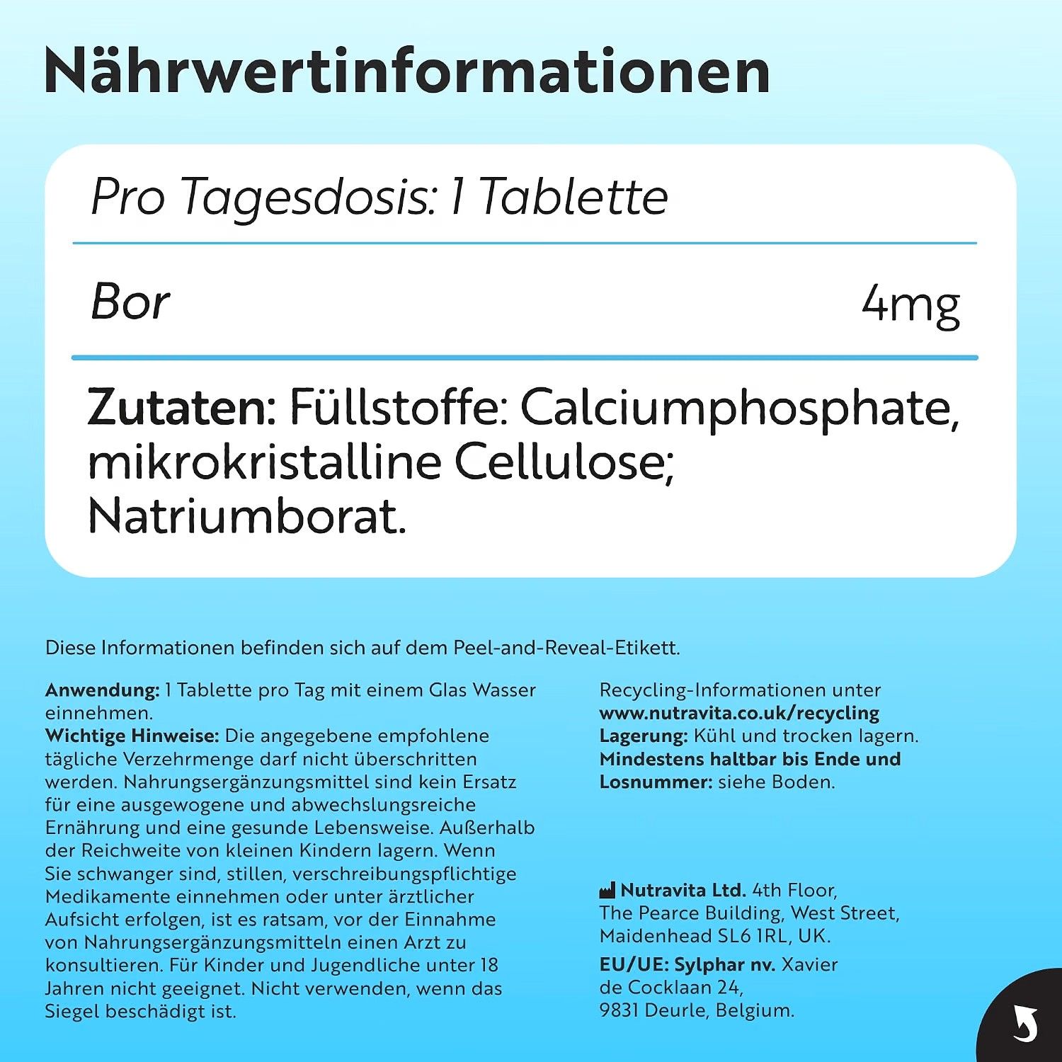 Nutravita Bor 4 mg