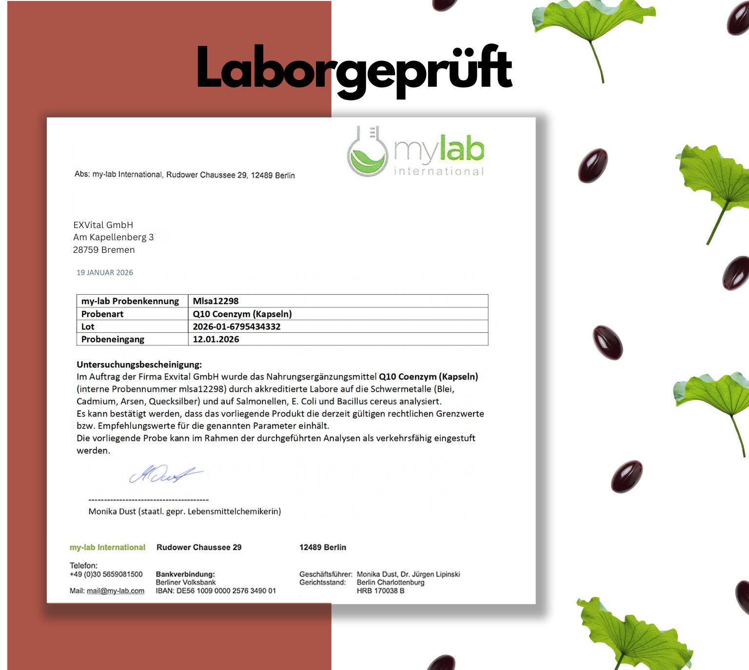 EXVital® Q10 Coenzym Kapseln (Ubiquinol), hochdosiert 200mg pro Tag