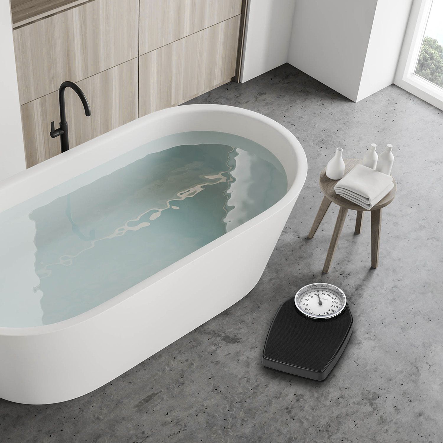 medisana PS 100 mechanische Personenwaage -  Retrowaage im klassischem Design mit großer Skala