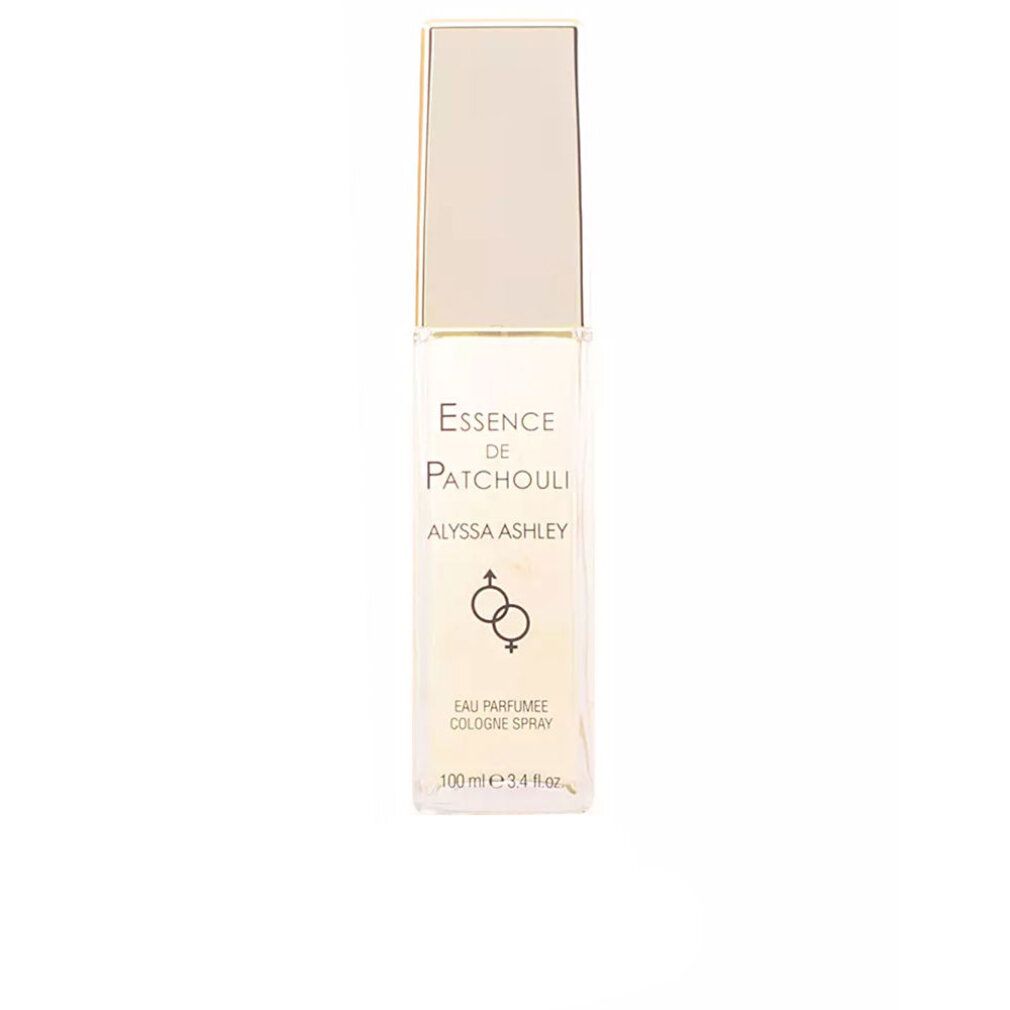 Essence de Patchouli Eau Parfumee Cologne Spray Flasche mit goldenem Verschluss.