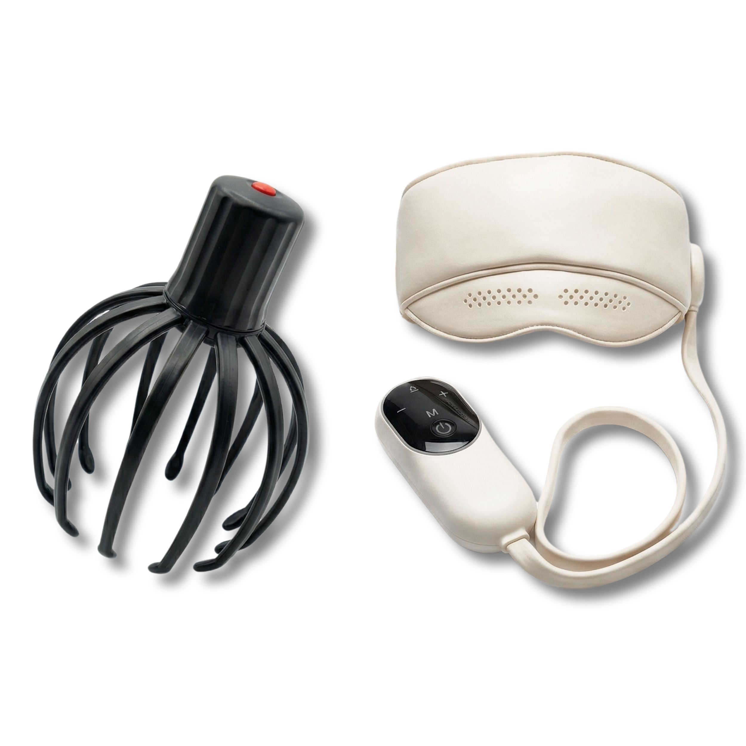 Entspannungsset für Kopf & Augen – 360° Kopfhaut-Massager + Beheizte Augenmaske