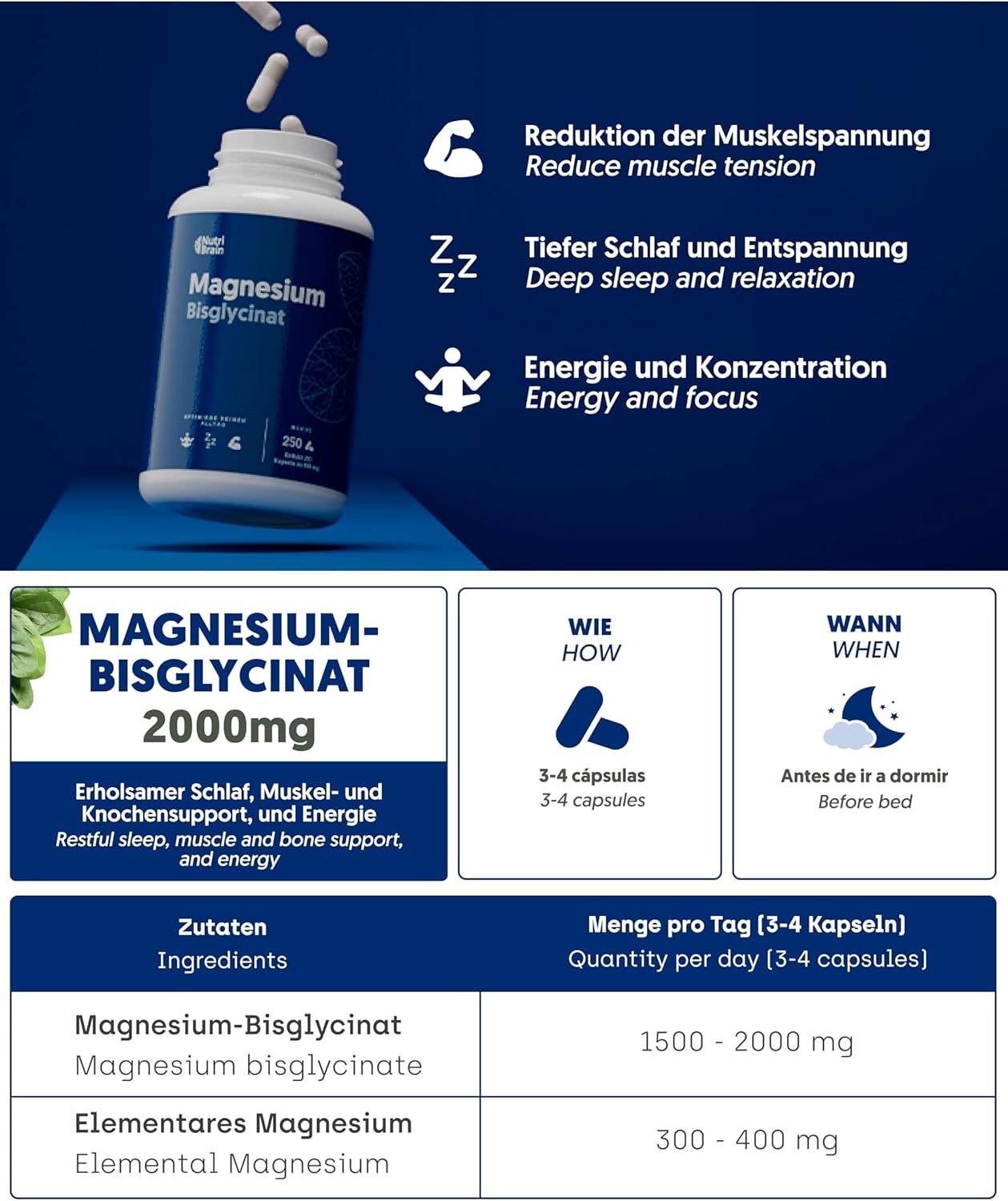 NUTRIBRAIN  Magnesiumbisglycinat Kapsel