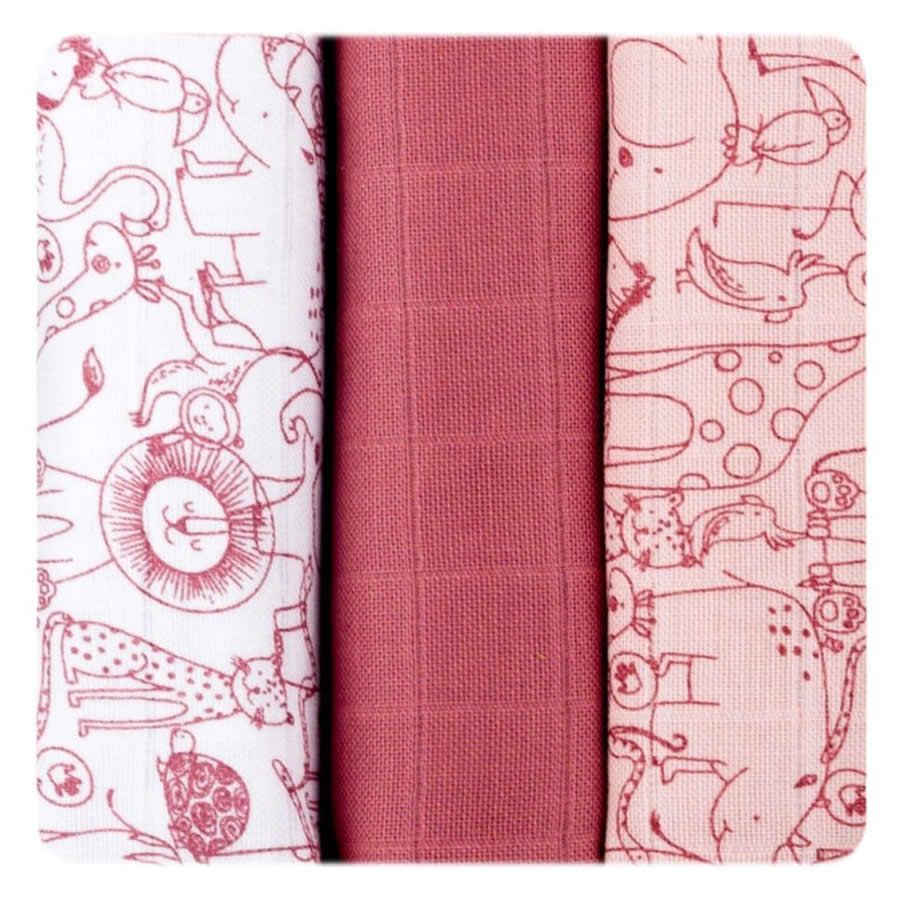 xkko Baumwollwindeln Alte Zeiten Organic 3er-Set Mesa Rose