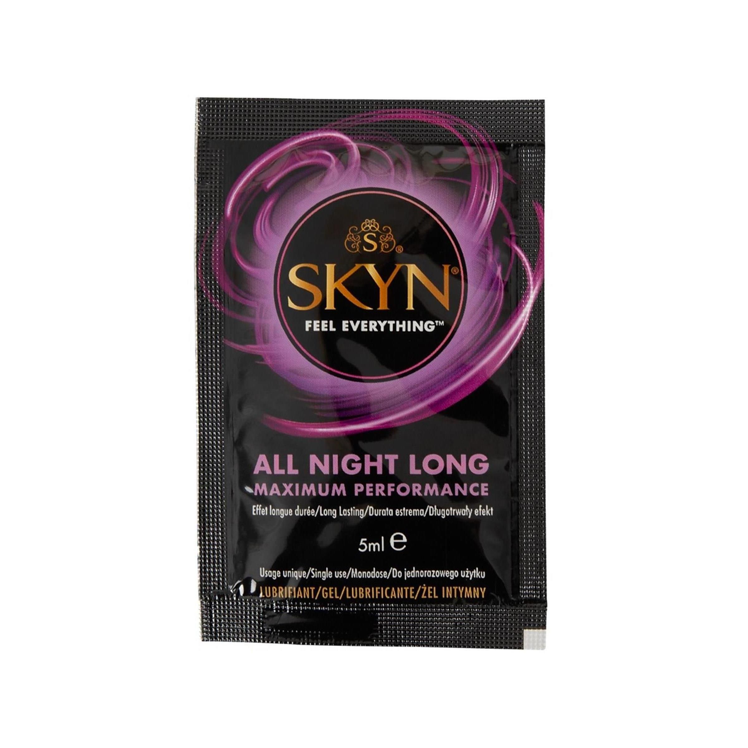 Verpackung des SKYN Stroke Masturbators mit Produktinformationen und Markenschriftzug.