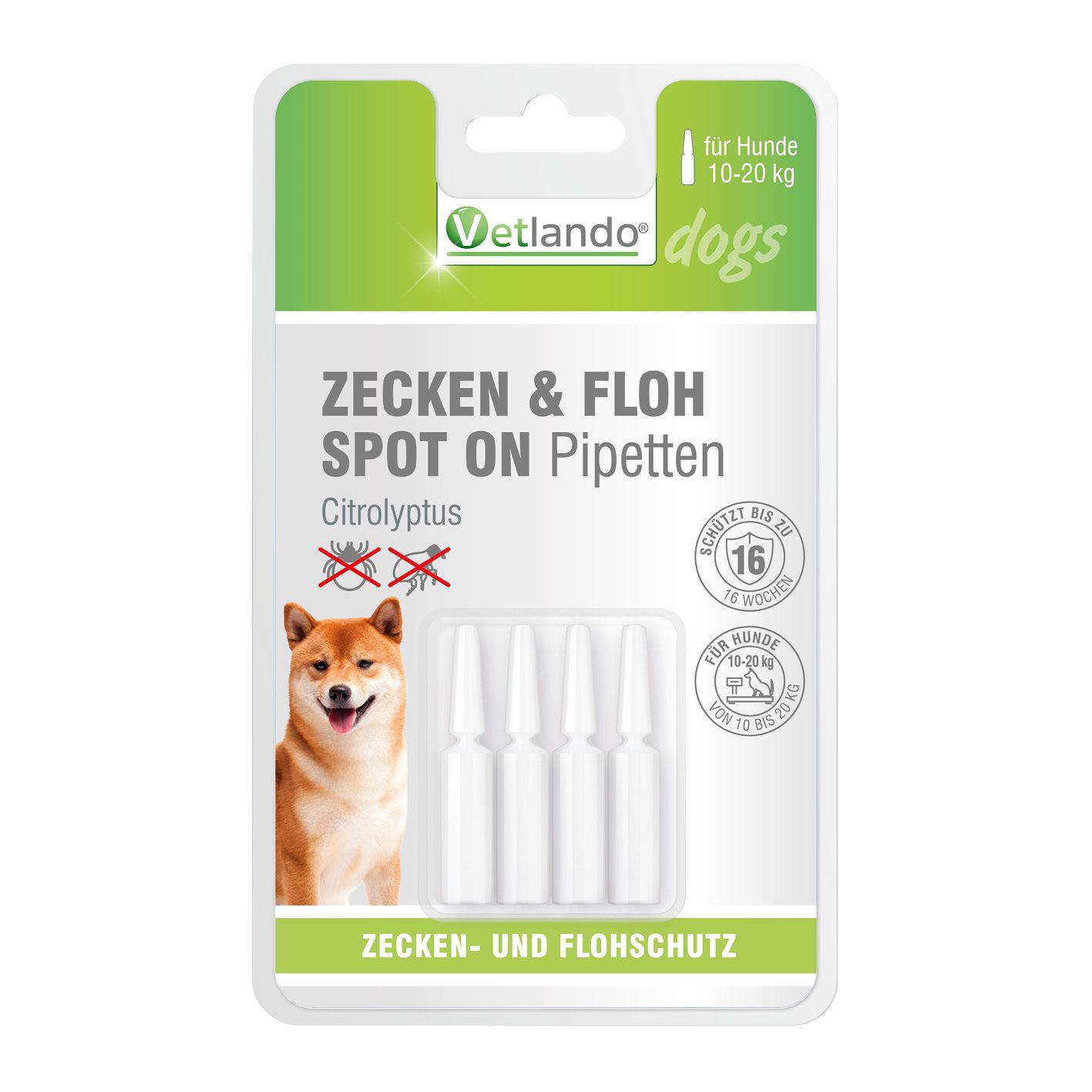 Vetlando Citrolyptus Zecken- und Floh Spot On Pipetten für Hunde