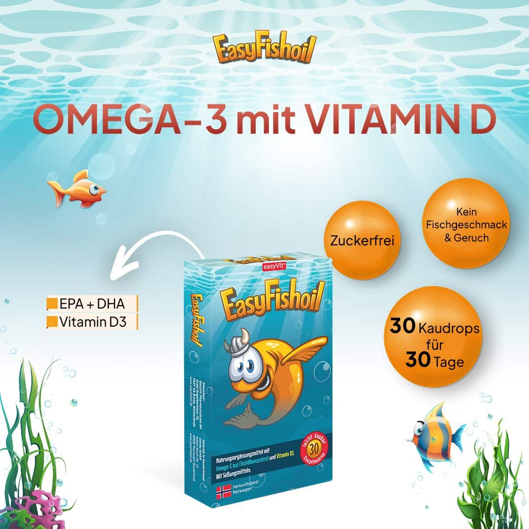 EasyFishoil Omega 3 hochdosiert f r Kinder mit Vitamin D 30 St