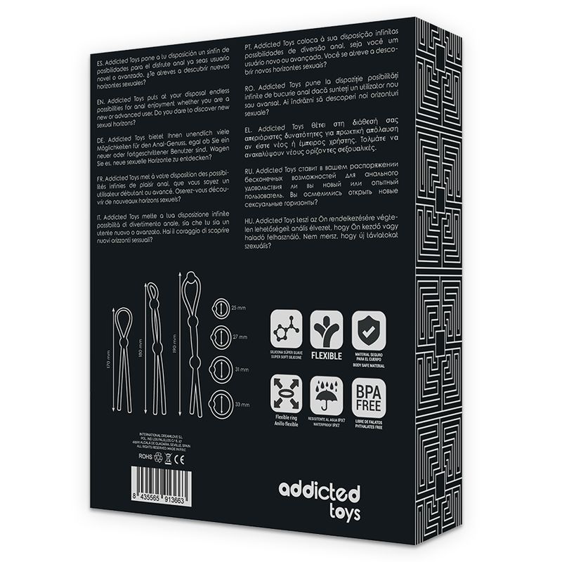 Addicted Toys Flexible Silicone Cock Ring Set 7 Pieces