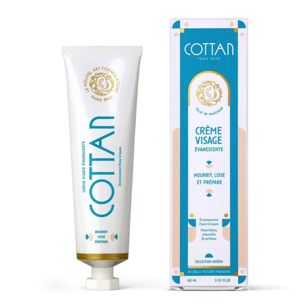 COTAN Creme-Tube und Schachtel. Text: Crème Visage Evanescente.