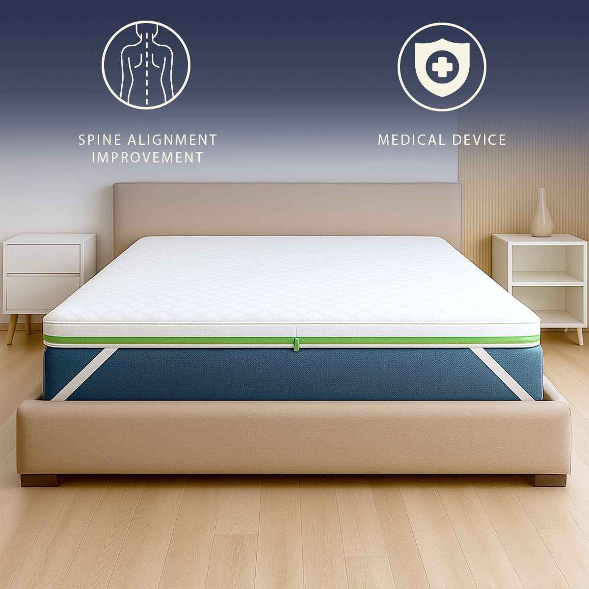 The White Stone Matratzentopper 120x190 aus Memory Foam Breeze mit 9 Zonen | Höhe 5 cm