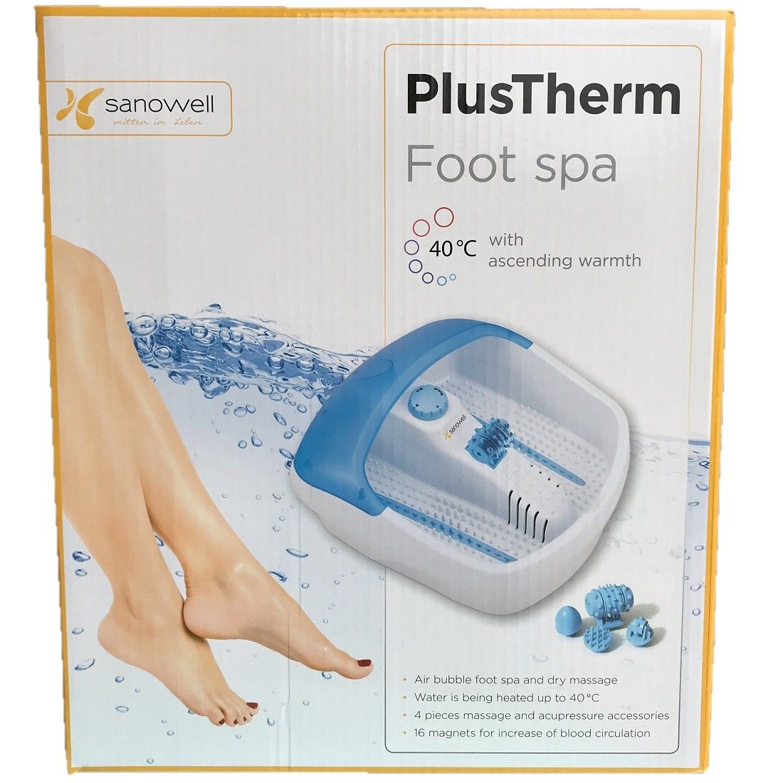 Sanowell PlusTherm Fußbad mit ansteigender Wärme