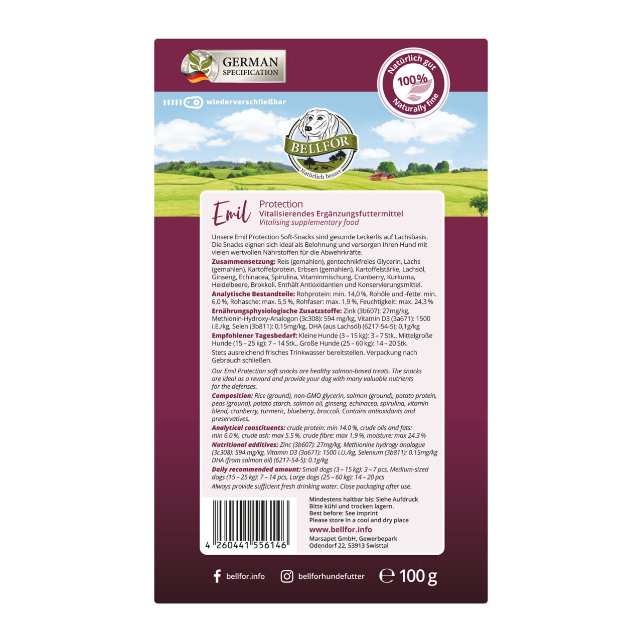 Emil Protection – Köstliche Hundesnacks mit Lachs für starke Abwehrkräfte Bellfor