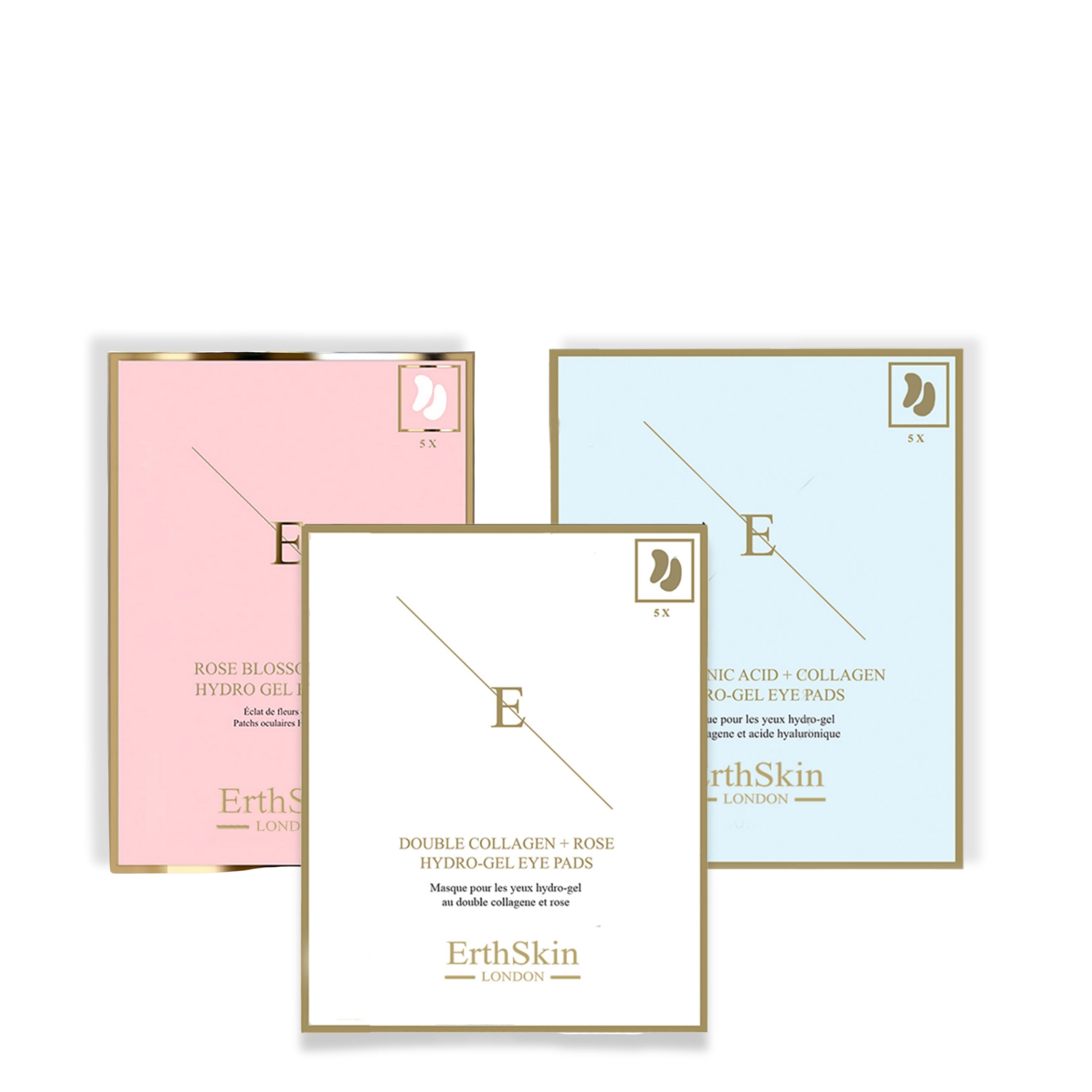 ErthSkin London Rosenblüten-Augenpads + Doppelkollagen-Augenpads + Hydrogel-Augenpads