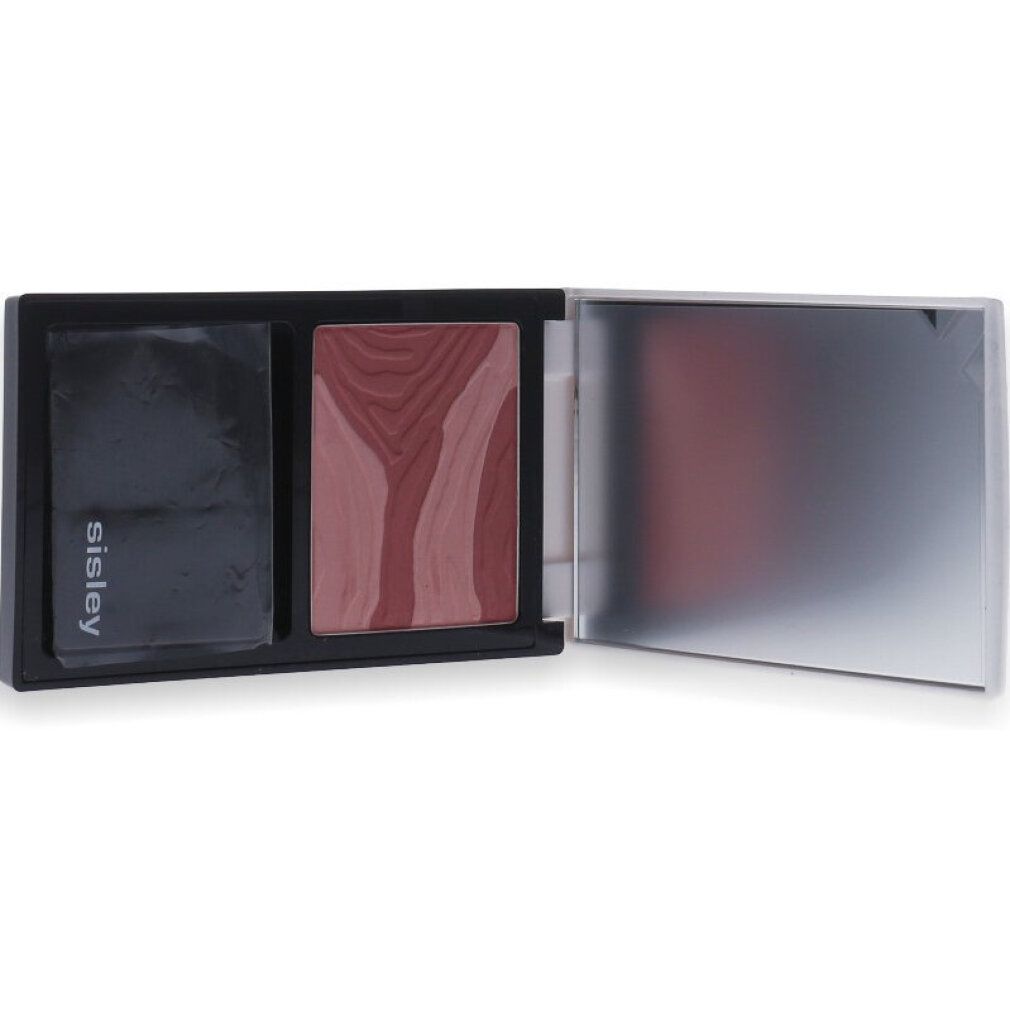 Blush-Puder-Kompakt mit Spiegel und Pinsel. Produktname und Marke sichtbar. Farbton: Pinky Berry.