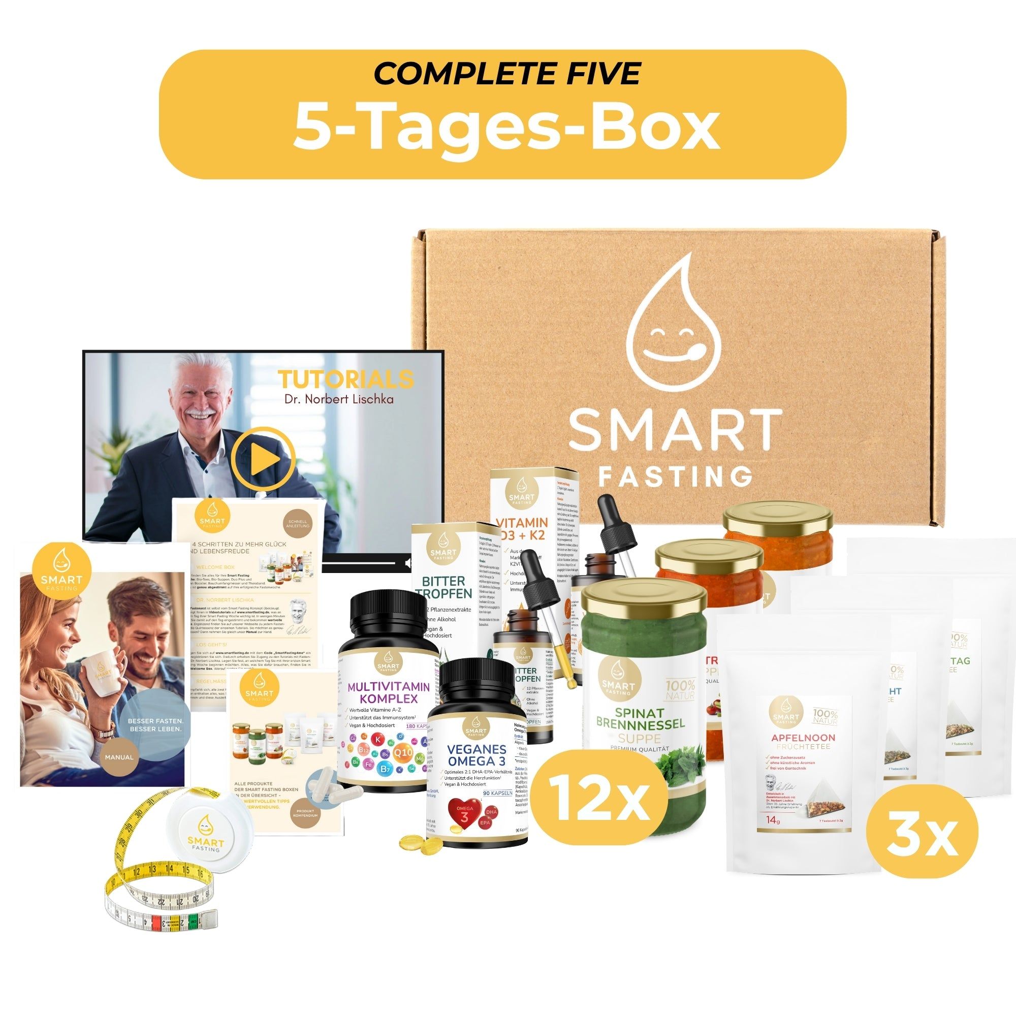 Smart Fasting® COMPLETE FIVE Fastenbox - 5 Tage - natürlich - mit Dr. Lischka, nach Buchinger