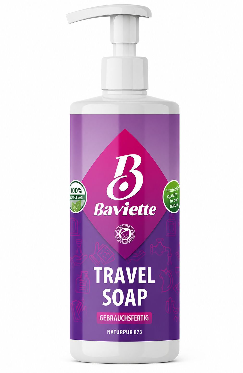 Baviette All-in-One Eco Travel Soap – Biologische Mikroorganismen-Seife für Camping & Reisen