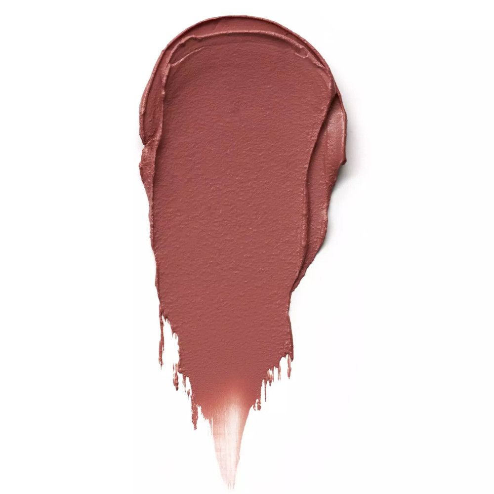 Lippenstift-Swatches, nude. Farbprobe auf weißem Hintergrund. Textur sichtbar. Keine weiteren Details.