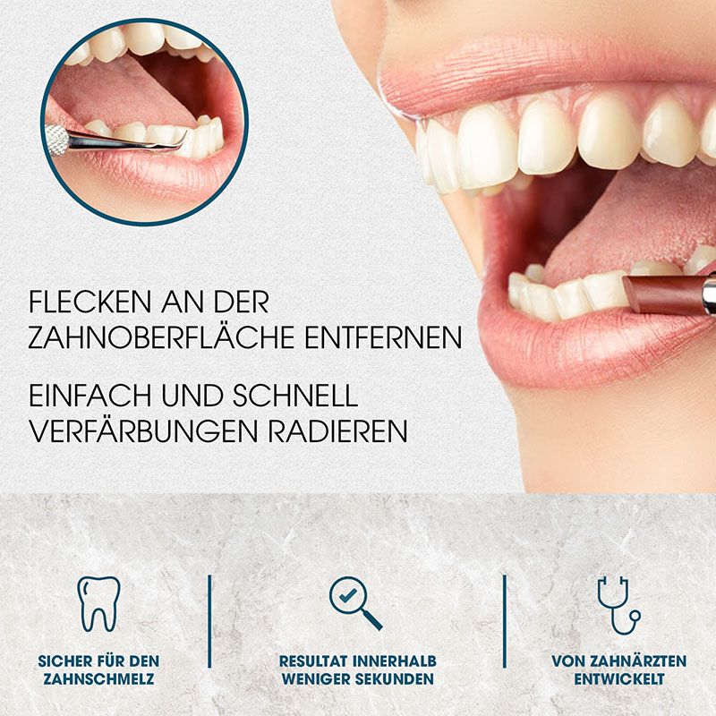 REMOS Zahnverfärbungsradierer mit Plaqueentferner & Dentalspiegel Set