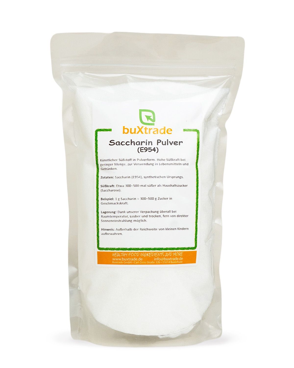 Bequeme buxtrade Saccharin Pulver Verpackung, ideal für Lebensmittel und Getränke.