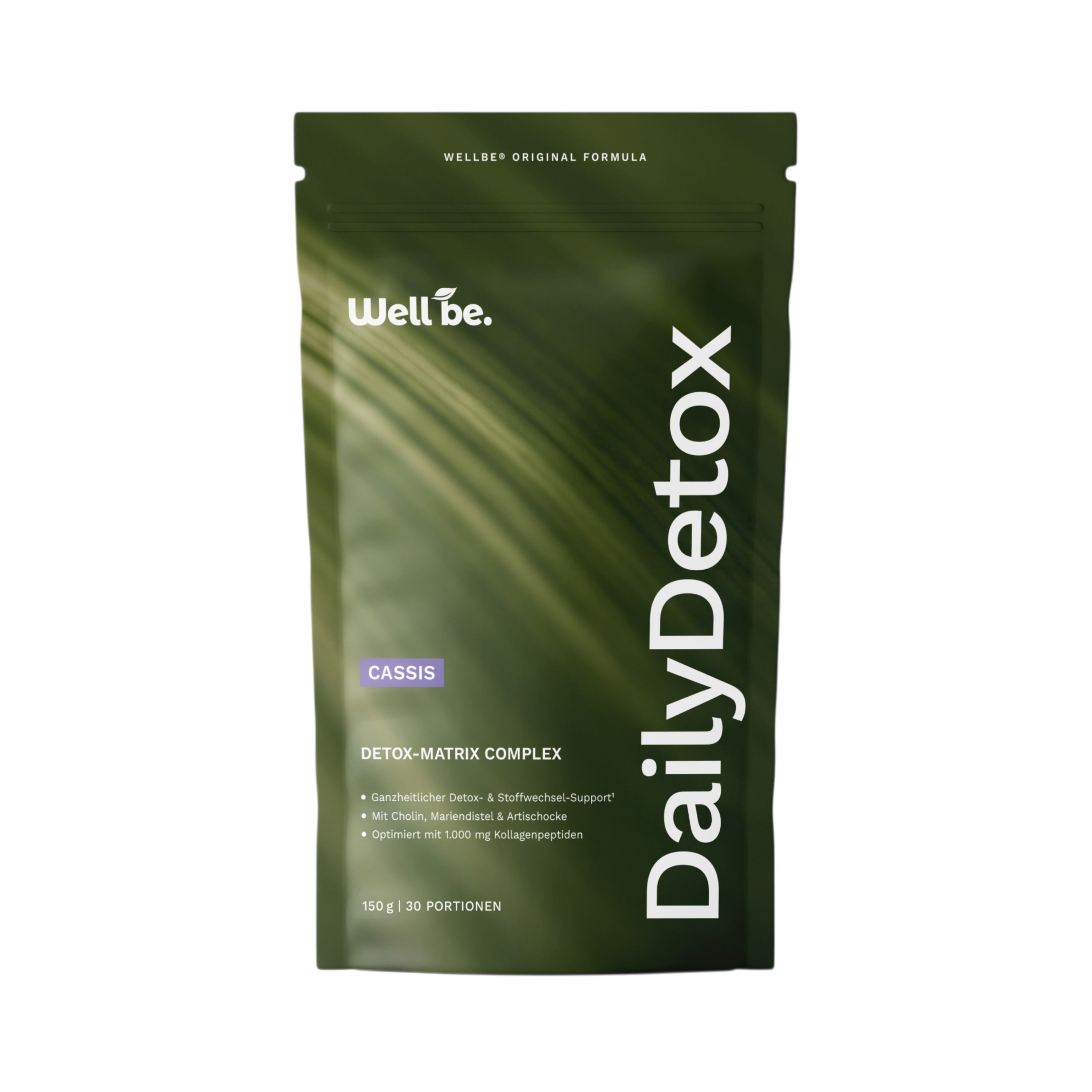 wellbe® Daily Detox Drink – mit Cholin, Mariendistel, Artischocke – Schwarze Johannisbeere