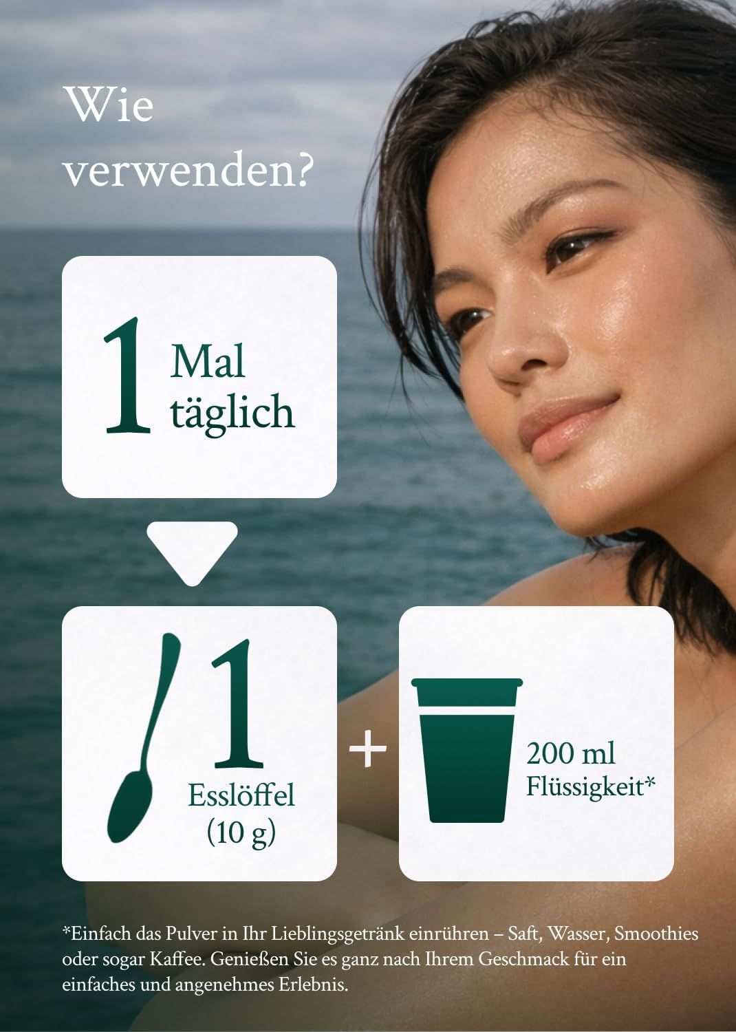 Intenson Kollagen + Vitamin C + Hyaluronsäure Beutel: 30 Portionen, 9800 mg Kollagen pro Portion, 300 g.