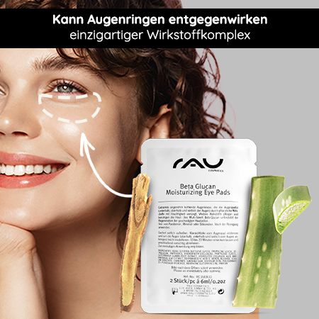 RAU Cosmetics Beta Glucan Moisturizing Eye Pads (8 Paar) mit Panthenol & Aloe Vera