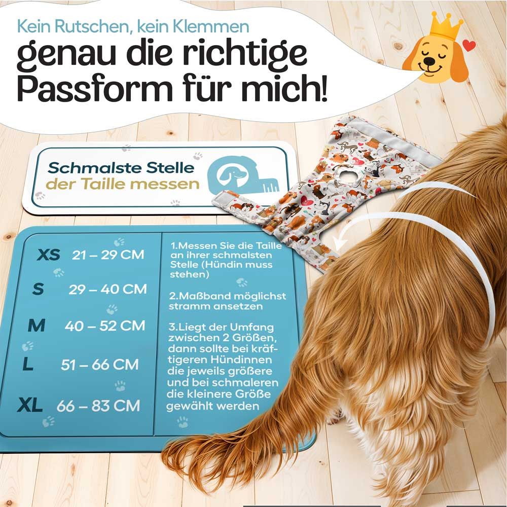 Größentabelle für Windeln. Größen: XS (21-29 cm), S (29-40 cm), M (40-52 cm), L (51-66 cm), XL (66-83 cm).