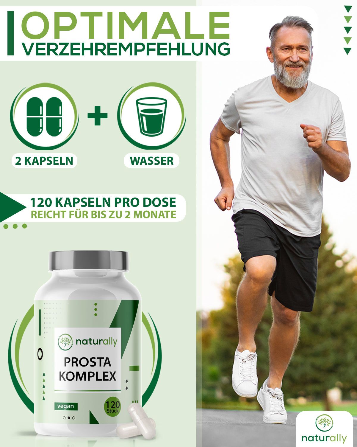 naturally Prostata Komplex Kapseln | mit Sägepalmen Extrakt, hochdosiert