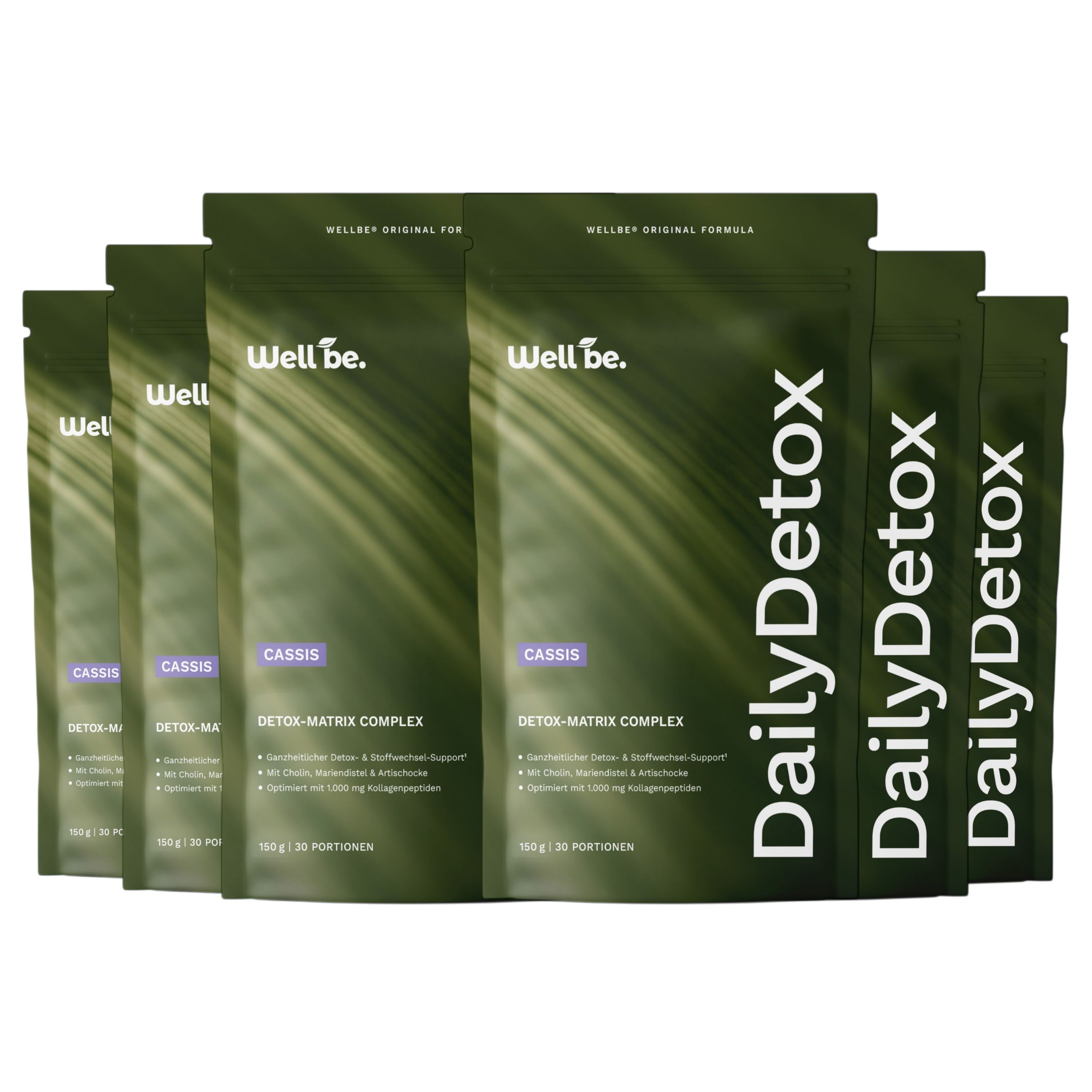 wellbe® Daily Detox Drink – mit Cholin, Mariendistel, Artischocke – Schwarze Johannisbeere