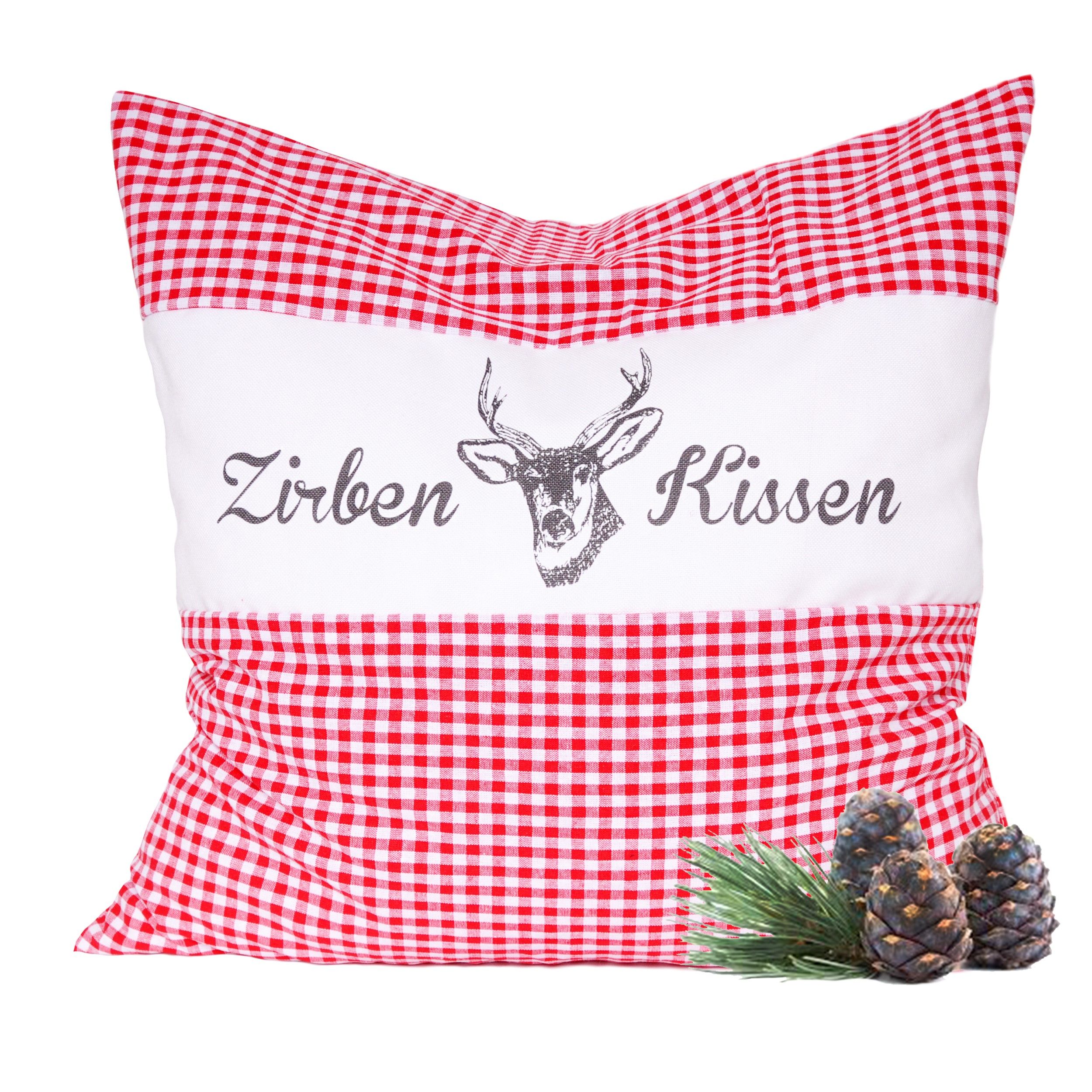 Zirbenkissen Vichy Rot 40 x 40 cm