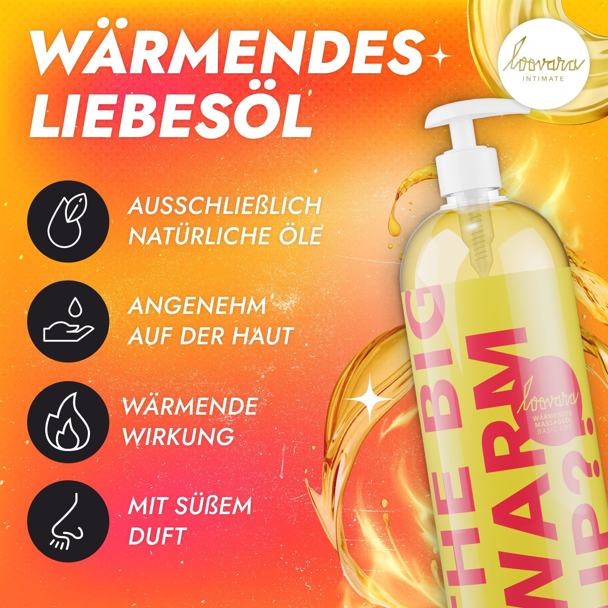Flasche mit wärmendem Massageöl, 1000ml.