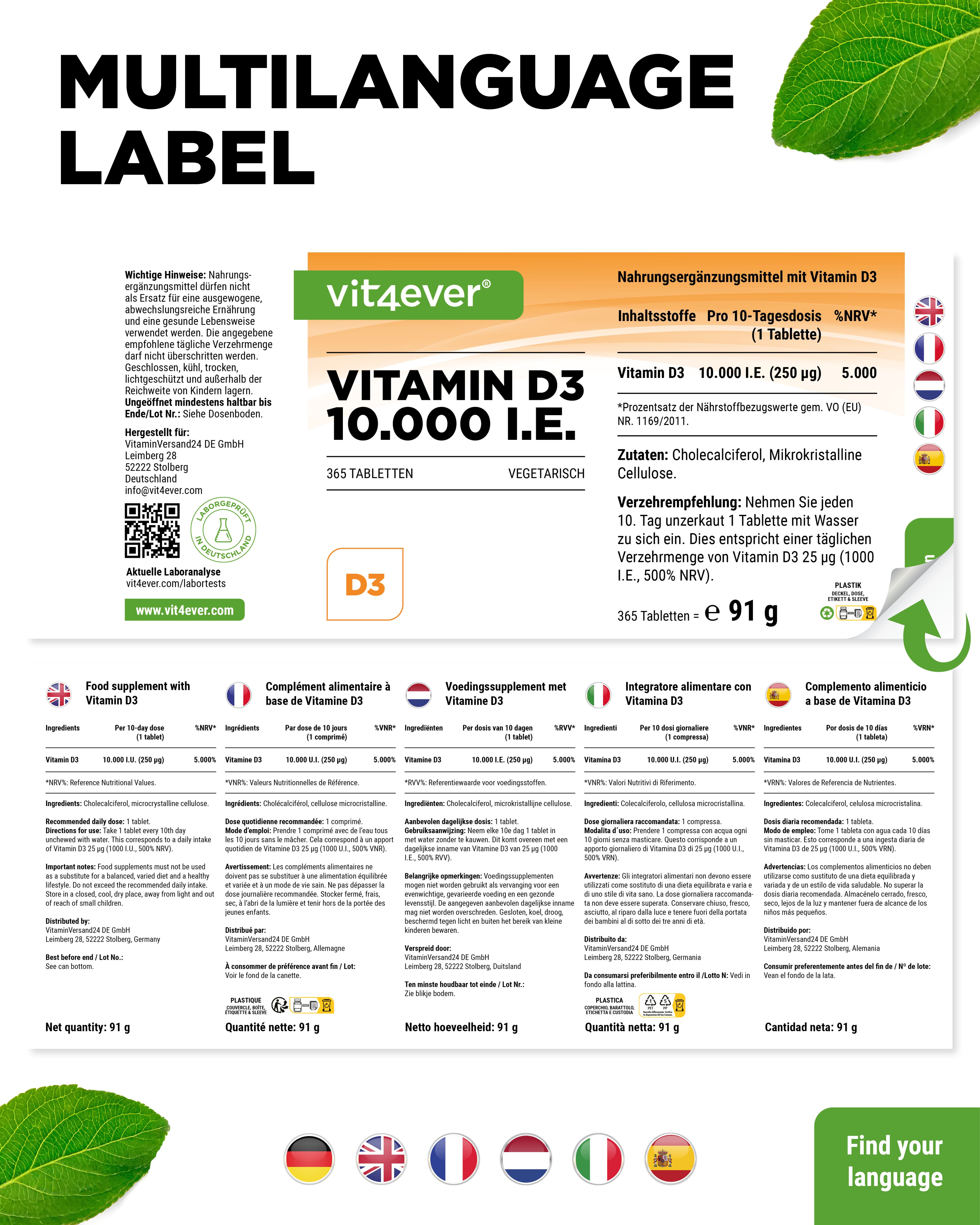 vit4ever Vitamin D3 Depot 10.000 I.E.