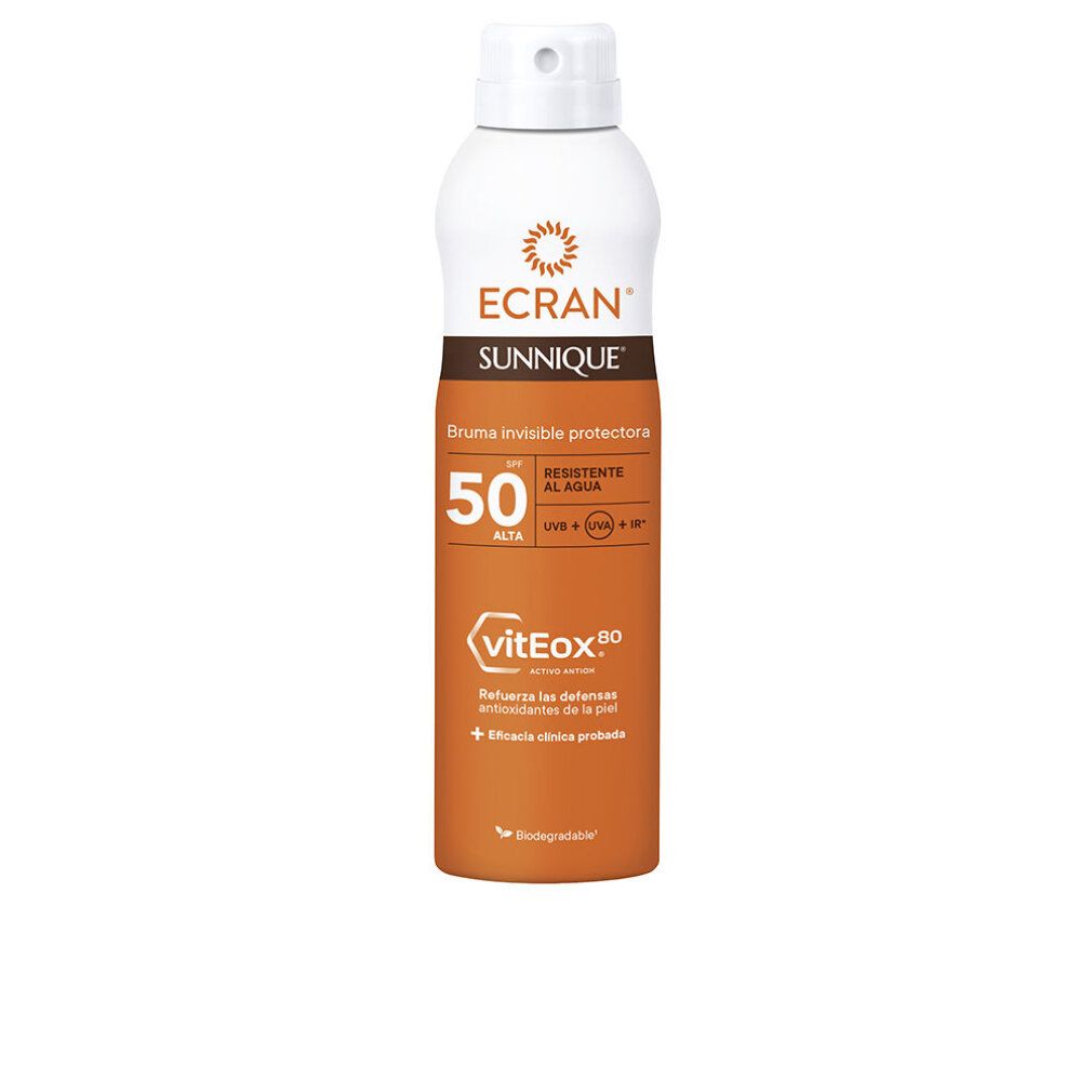 Ecran Sunnique Sonnenschutz Spray SPF 50, unsichtbare Schutzformel mit Viteox 80.