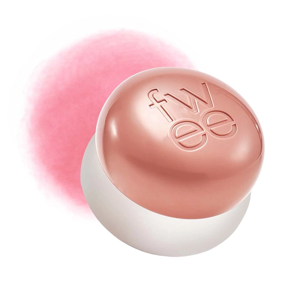 FWEE Pudding Pot in Rosé mit Logo, auf weißem Hintergrund mit rosa Farbspritzer.