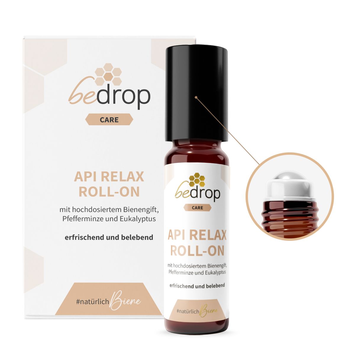bedrop API RELAX ROLL-ON mit hochdosiertem Bienengift, Pfefferminze und Eukalyptus