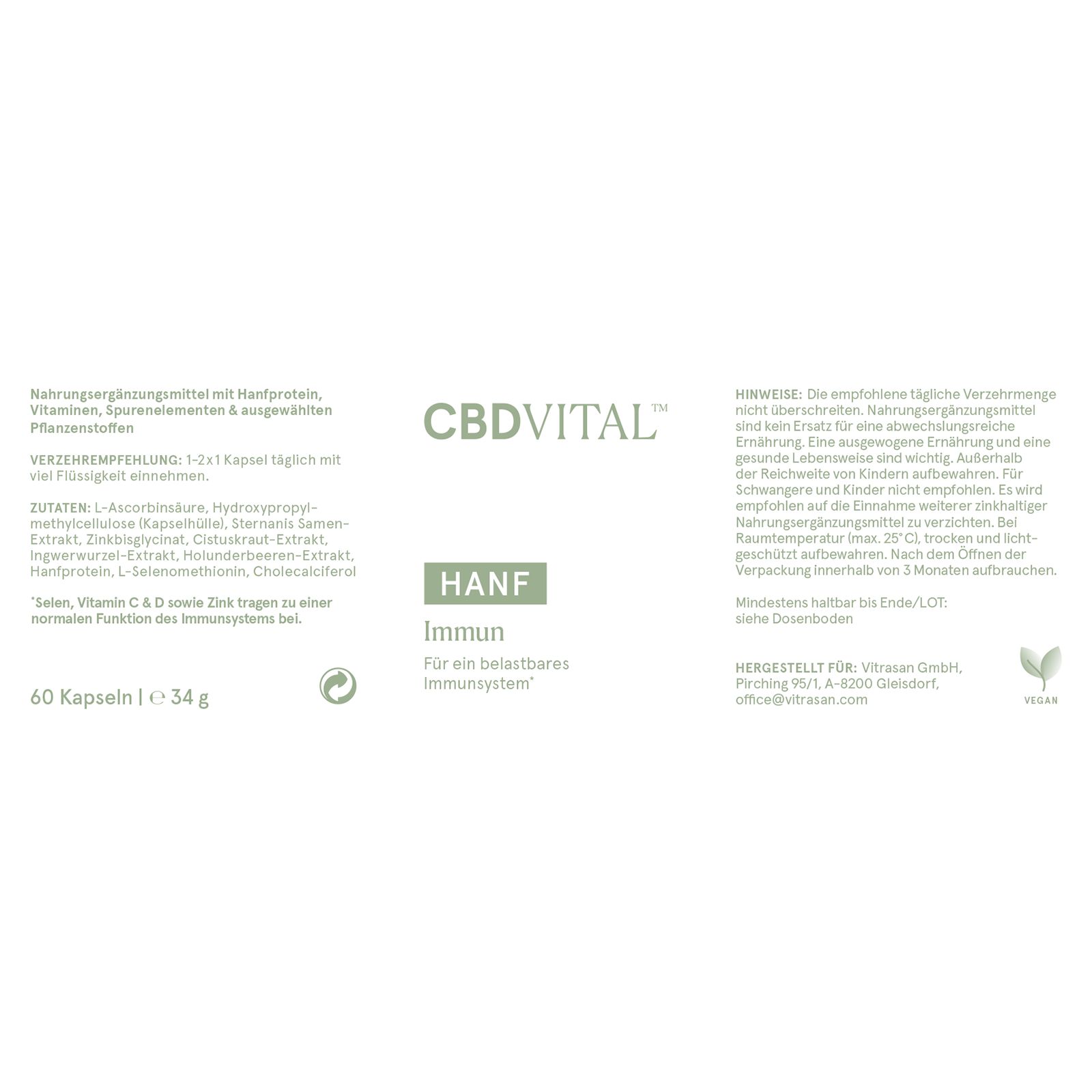 CBD VITAL Hanf Immun Kapseln