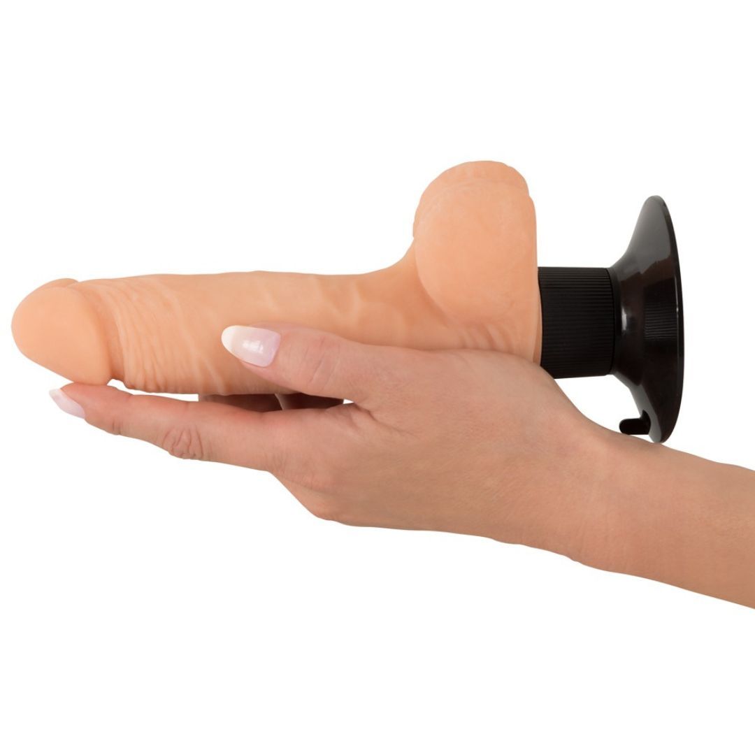 Naturvibrator „Realistic Vibe“ mit Eichel, Äderung und Hoden | Multispeed Vibration | Nature Skin