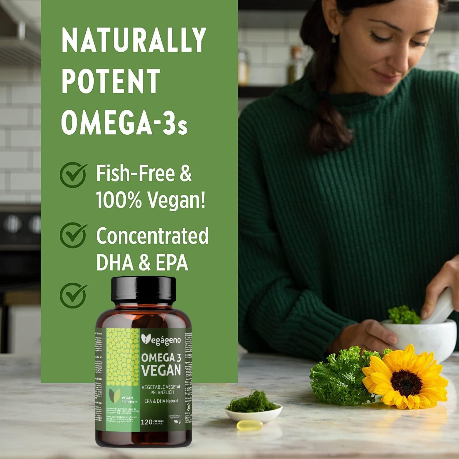 VEGÁGENO Veganes OMEGA 3 aus Algenöl Gelkapseln