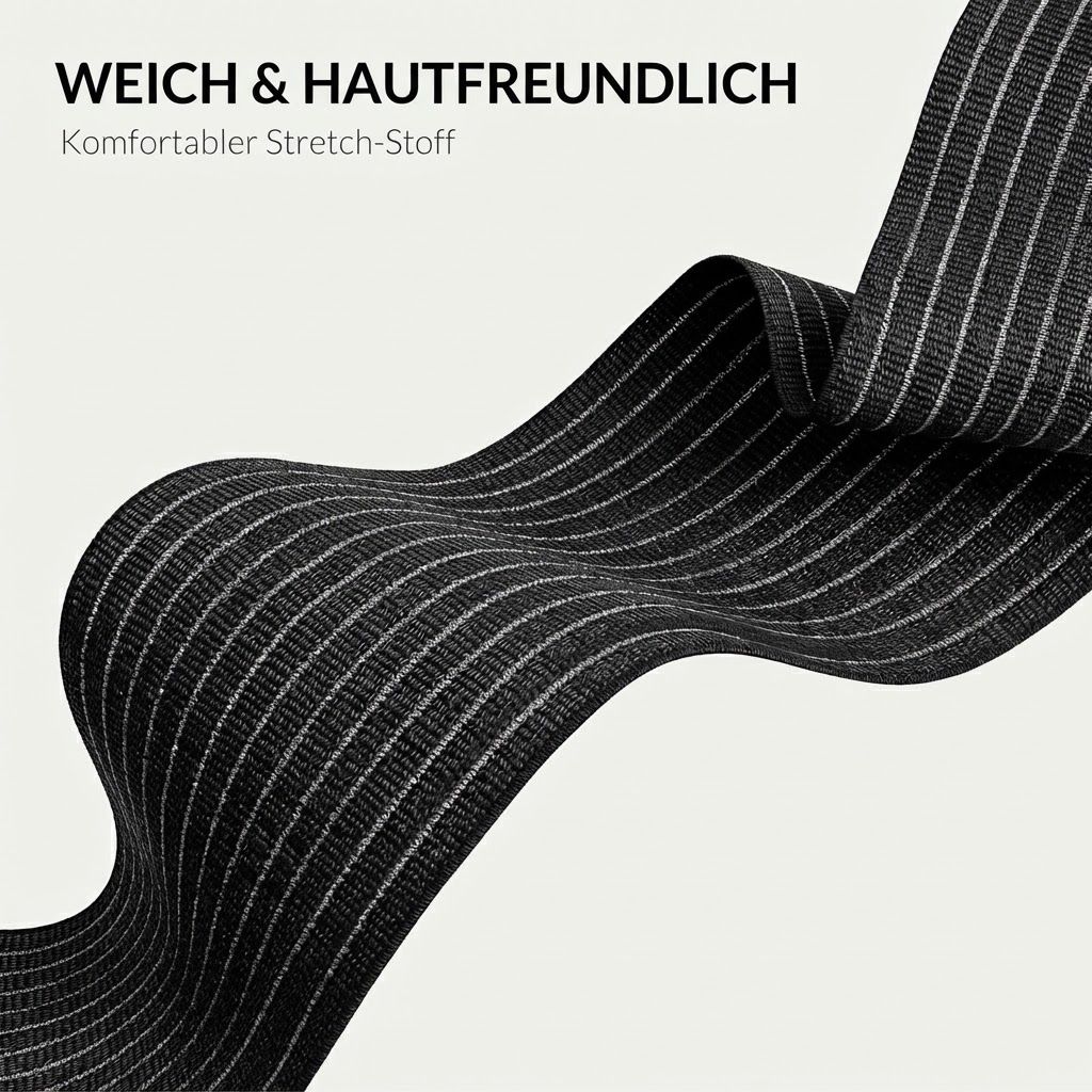 Weicher, hautfreundlicher Stretch-Stoff mit Streifenmuster.
