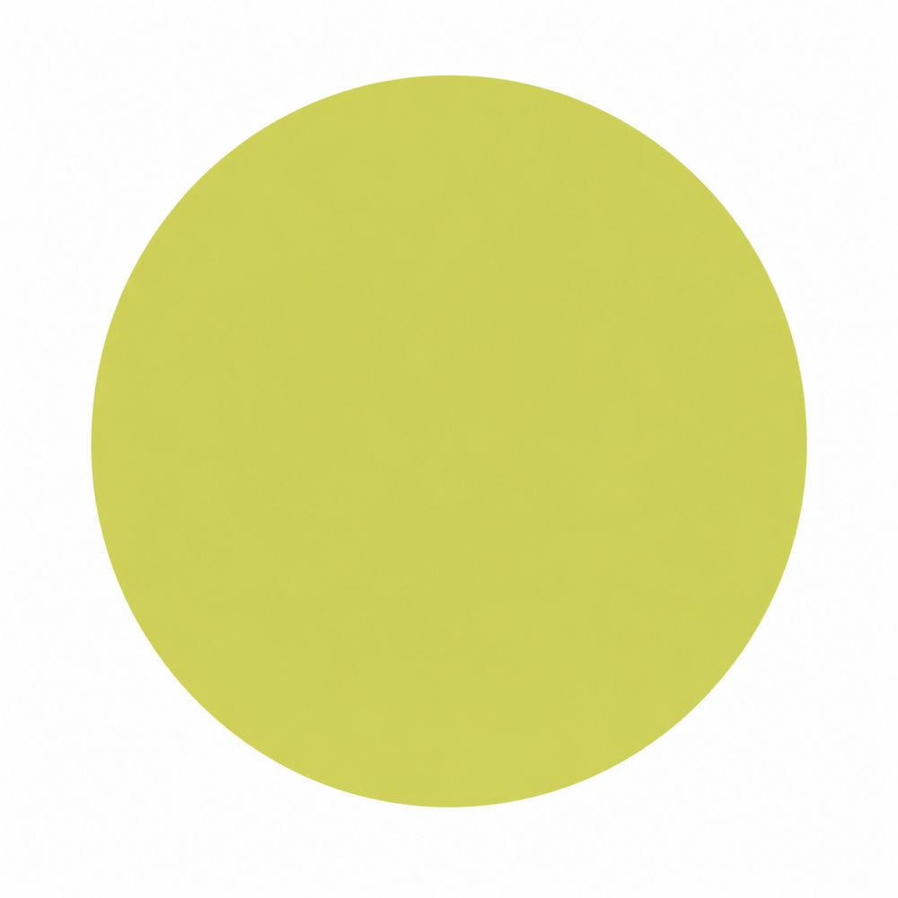 Ein runder, flacher, hellgrüner Farbfleck.