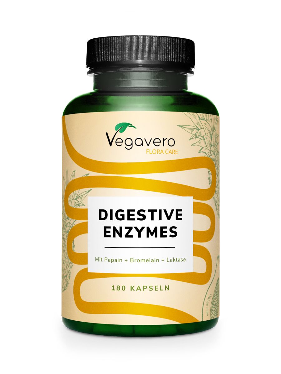Vegavaro Digestive Enzymes Kapseldose mit 180 Kapseln.