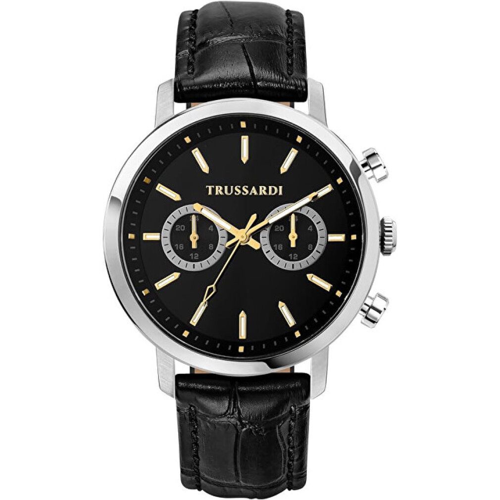 Trussardi Herren Uhr, t-Couple Kollektion, Quarz, Edelstahl, Leder