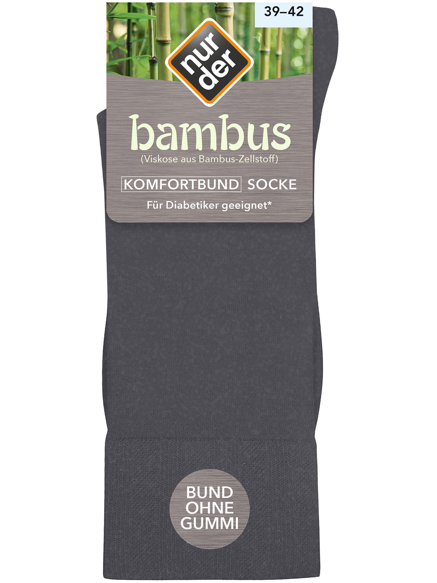 NUR DER Socke Bambus* Komfort - anthrazitmel. - Größe 39-42