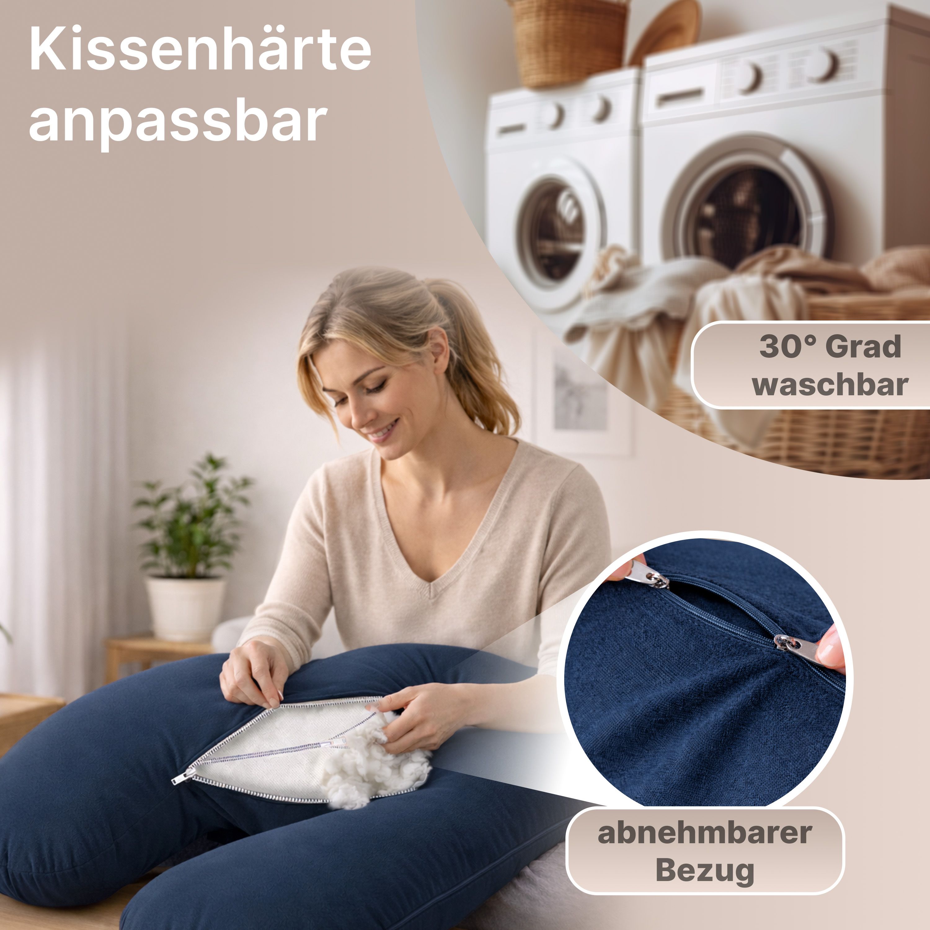 Multifunktions-Körperkissen mit Schlafmaske