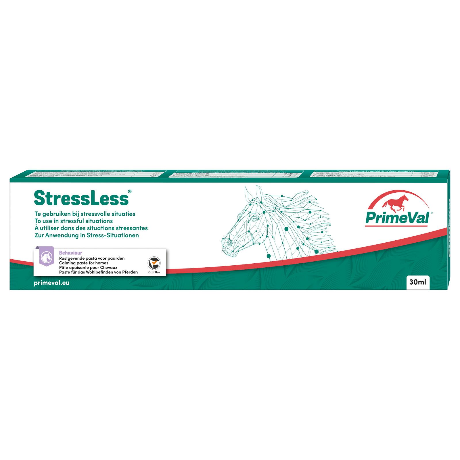 PrimeVal Stressless Paste für Pferde - beruhigendes Ergänzungsfuttermittel für Stress-Situationen