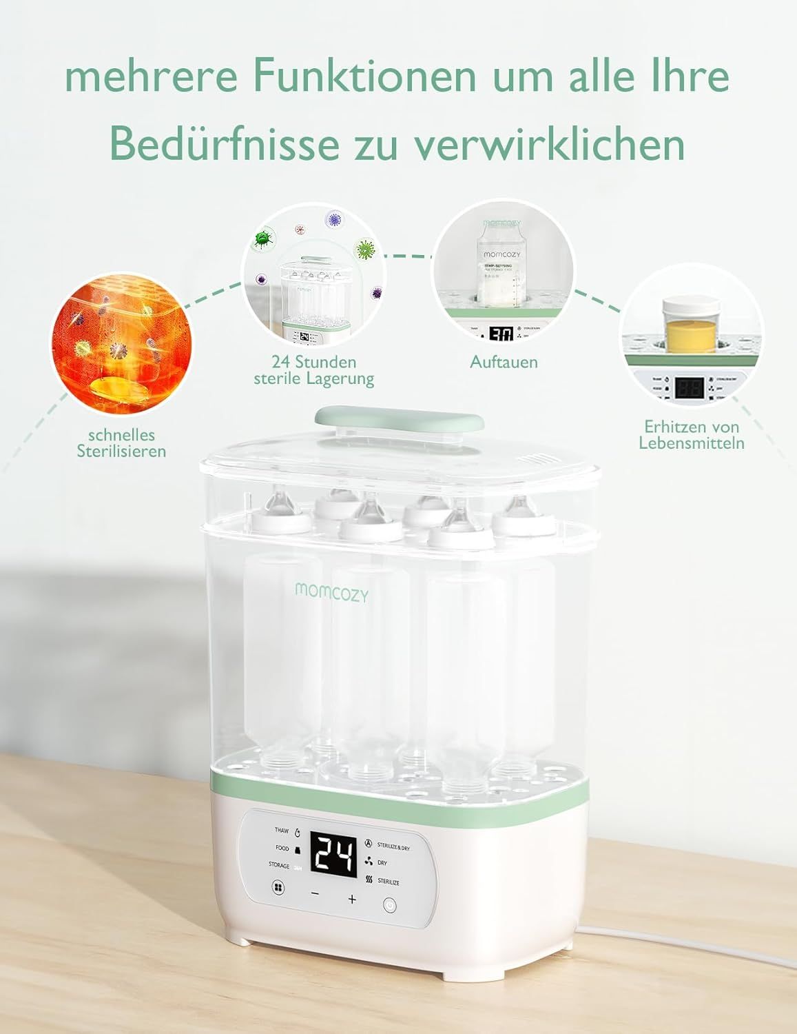 Momcozy Elektrischer Dampfsterilisator für Babyflaschen