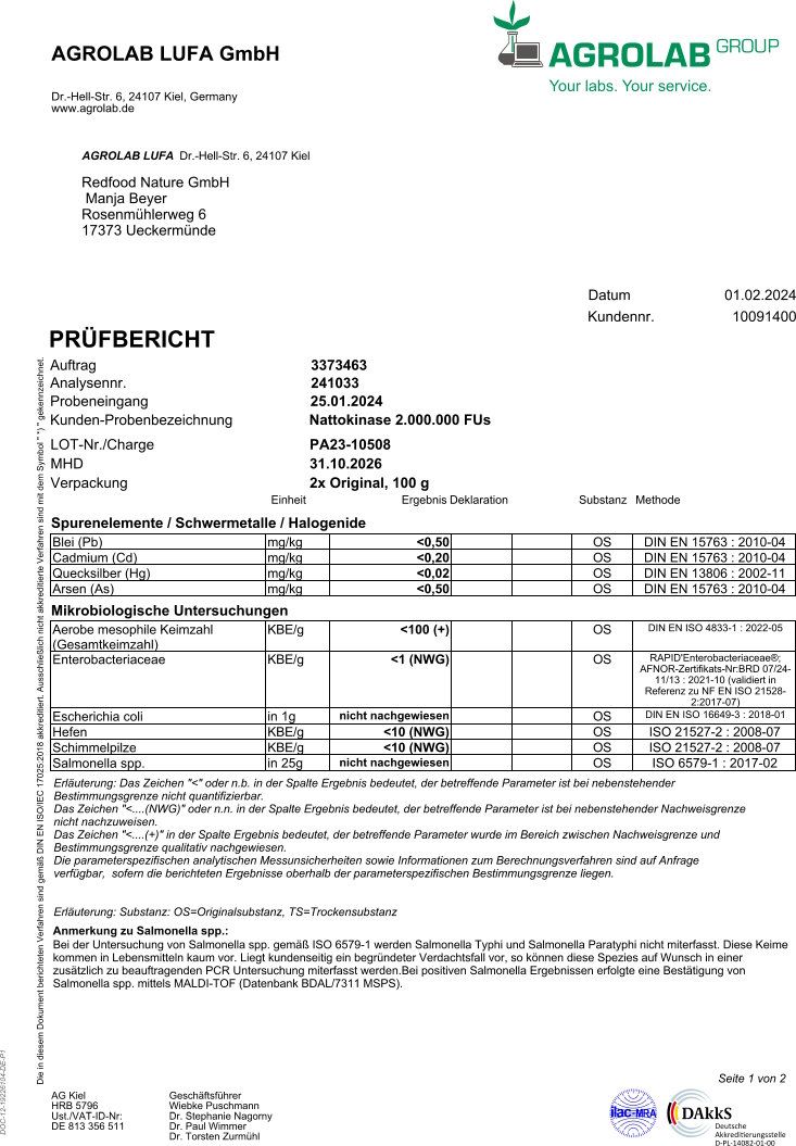 Redfood® Nattokinase Pulver 100g