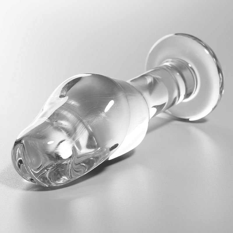 Anale Plug aus Borosilikatglas, 12,5 cm lang, 4 cm breit.