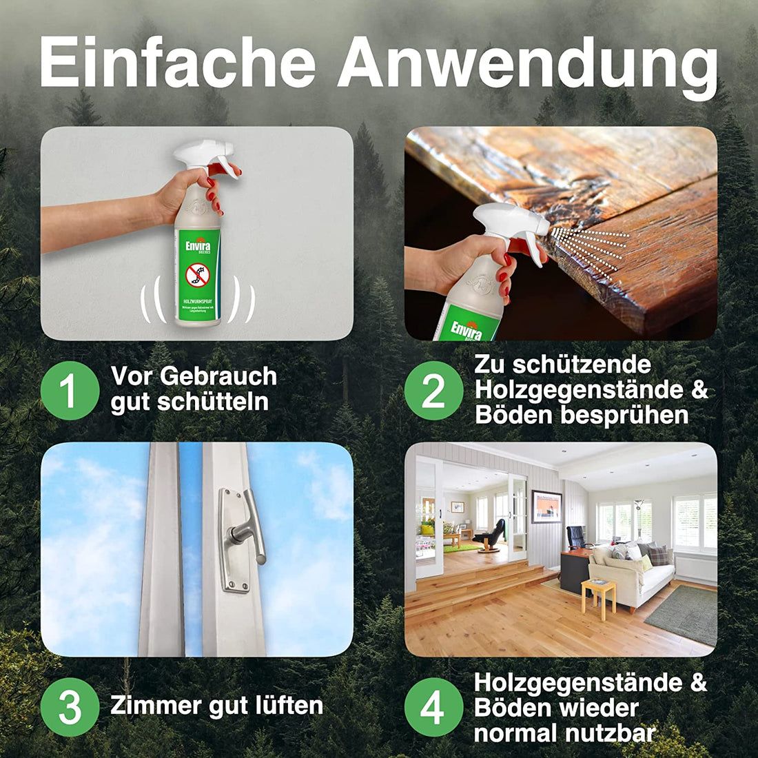 Envira Holzwurmspray mit Drucksprüher