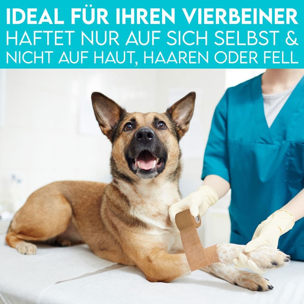 HUND IST KÖNIG® Verband selbstklebend, Fixierbinde 12x4,7m Selbstklebende Bandage für Mensch & Tier