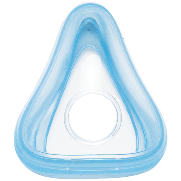 Philips CPAP Maske Amara SE Gel Full: Blaue Gel-Dichtung der Mund-Nasenmaske.